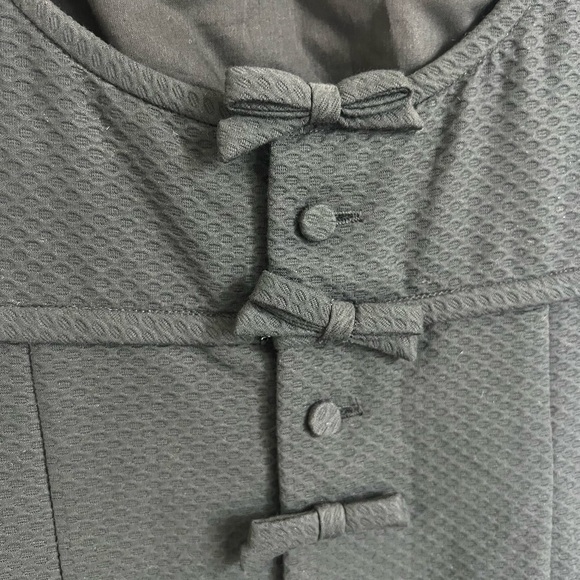 Vintage 60’s Lanz Black Textured Empire Waist Maxi Button Back Dress - Picture 5 of 6